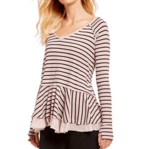 We The Free Tangerine Tee Stripe Top